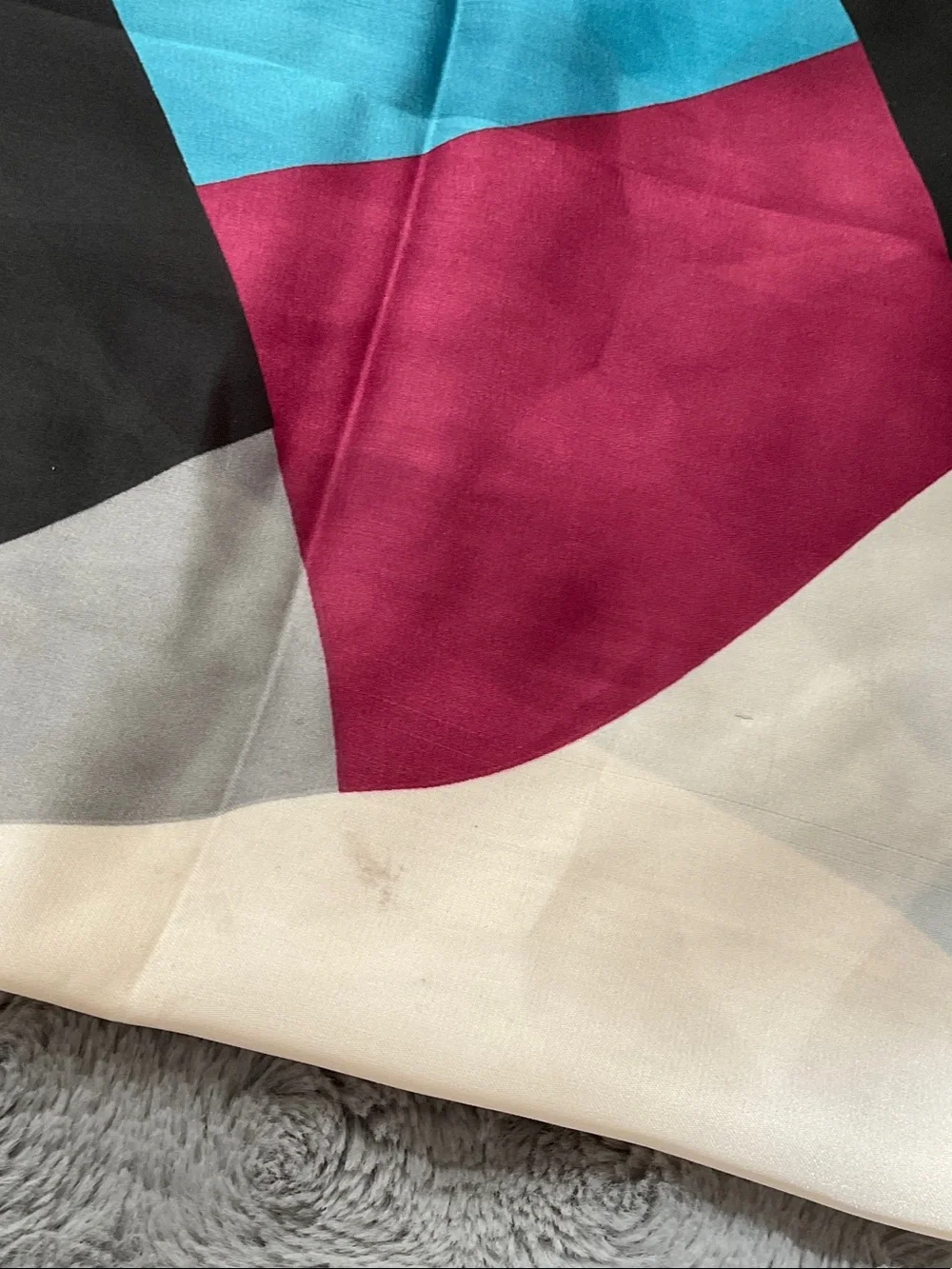 Multicolor Geometric Print Silk-scarf handkerchief-